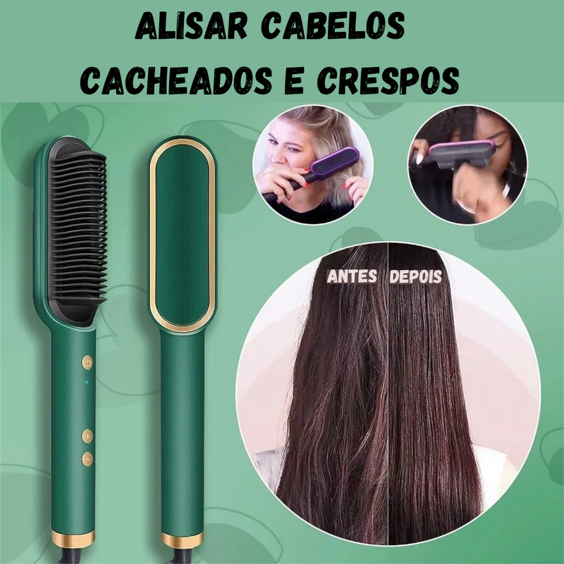 Escova Pente Alisadora Modeladora Elétrica 3 em 1 45w